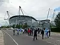 O exterior do City of Manchester Stadium.