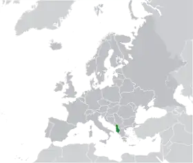 Localização da Albânia