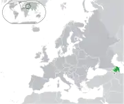 Mapa do Azerbaijão na Europa