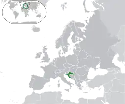 Localização de Croácia