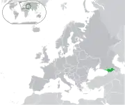 Mapa da Geórgia na Europa