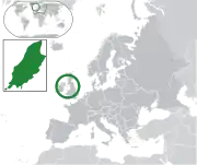 Mapa da Ilha de Man na Europa