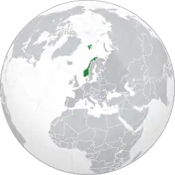 Localização da Noruega