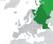 Mapa da Rússia na Europa
