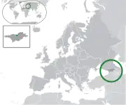 Mapa da Ossétia do Sul na Europa