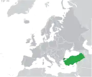Mapa da Turquia na Europa