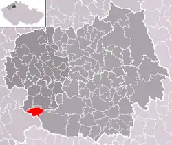 Localização de Evaň