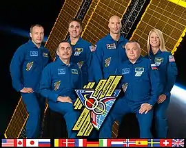 Esq. p/ dir: Misurkin, Vinogradov, Cassidy, Parmitano, Yurchikhin e Nyberg