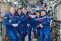 A tripulação completa no módulo  Destiny.