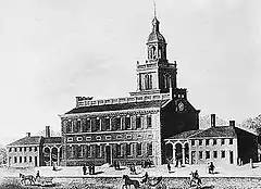 Vista do Independence Hall (cerca de 1770)