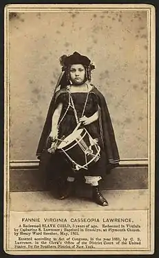 Fannie Virginia Casseopia Lawrence, uma escrava libertada no início de 1863