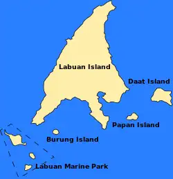 Mapa do Território Federal de Labuão