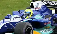 Felipe Massa pilotando a Sauber C24 no Grande Prêmio da Grã-Bretanha de 2005.