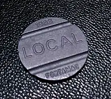 Ficha telefônica para ligações locais, 1983