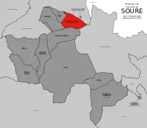 Localização no município de Soure