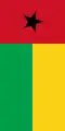 Disposição vertical da Bandeira da Guiné-Bissau(bordo superior para a esquerda )