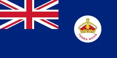 Estandarte Azul de Terra Nova, bandeira do governo colonial de 1870 a 1904.