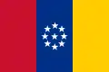 Bandeira dos Estados Unidos da Nova Granada, usada entre 26 de julho de 1861 e 26 de novembro de 1861.