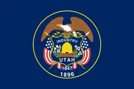 Antiga bandeira estadal do Utah (1913-2011).