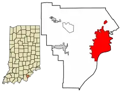 Localização no condado de Floyd