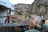 Fw 190 A recuperado do fundo do mar na ilha de Sotra (Noruega) em 1 de Novembro de 2006.