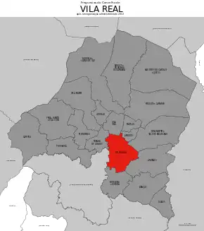 Localização no município de Vila Real
