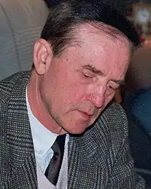 Gyoezoe Forintos, no Campeonato Mundial Sênior de Xadrez de 1996 em Bad Liebenzell, registrado pelo fotógrafo Gerhard Hund