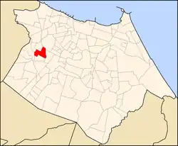 Mapa de Fortaleza com destaque para o bairro Henrique Jorge.