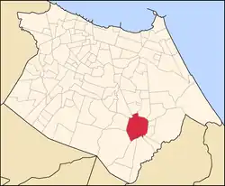 Mapa de Fortaleza com destaque para o bairro Messejana.