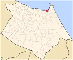 Mapa de Fortaleza com destaque para o bairro Mucuripe