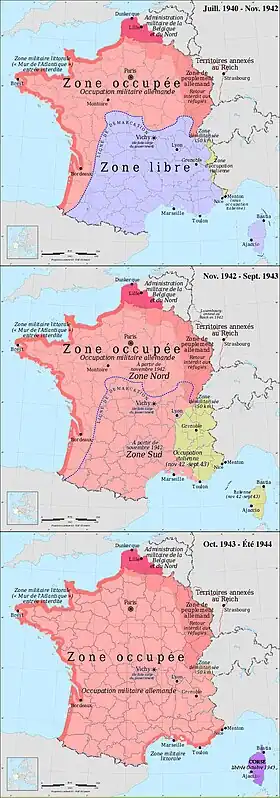 Localização de França Ocupada