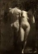 Adão e Eva por Frank Eugene, tirado em 1898, publicado em Camera Work no. 30, 1910