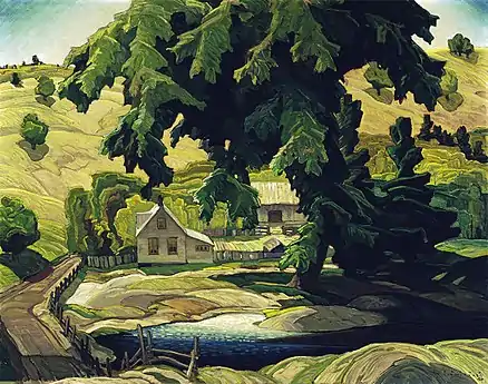 Fazenda, Haliburton, óleo sobre cartão, 1940, coleção de arte canadense McMichael, Kleinburg