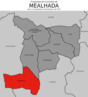 Localização no município de Mealhada