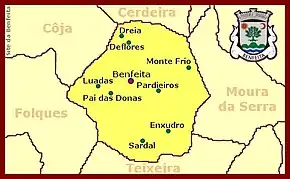 Localização no município de Arganil