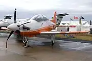 Um PC-21 em exposição estática, 2009.