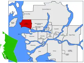 Localização de West Vancouver na Metro Vancouver