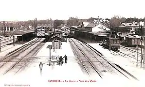 L'intérieur de la gare au début du XXe siècle.