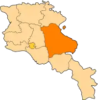 Mapa da província arménia de Gegharkunik