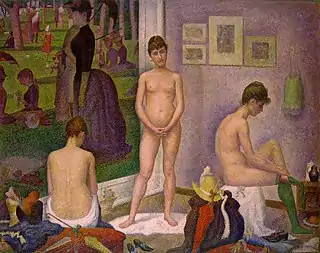 Georges Seurat, Modelos (Les Poseuses) 1886-88, Barnes Foundation, Filadélfia