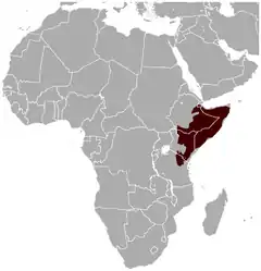 Distribuição territorial da gazela-girafa