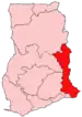 Location of Vola Region in Ghana