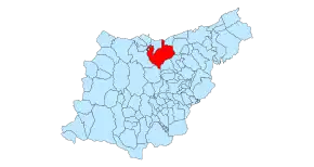 Localização do município de Aia em Guipúscoa