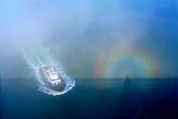 Uma glória e o Espectro de Brocken observados em San Francisco