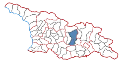 Localização da cidade de Gori na Geórgia