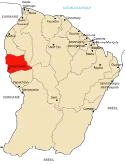 Localização de Grand-Santi na Guiana Francesa