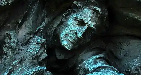 Detalhe da Carga de Cavalaria (possível autorretrato de Henry Shrady).