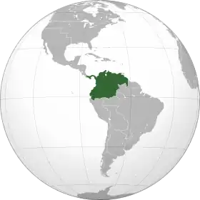 Localização de Grã-Colômbia