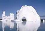 Icebergs em Sydkap, no Scoresby Sund (julho de 1970)