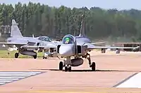 Caças JAS 39 Gripen suecos.